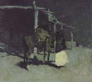 Frederic Remington Waiting in the Moonlight (mk43) oil painting